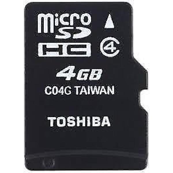 TOSHIBA MicroSD 4GB Class4 Memory Card with Adapter ذاكرة توشيبا 4جيجا للتحميل جميع البيانات مناسبة للكاميرات والجوال 